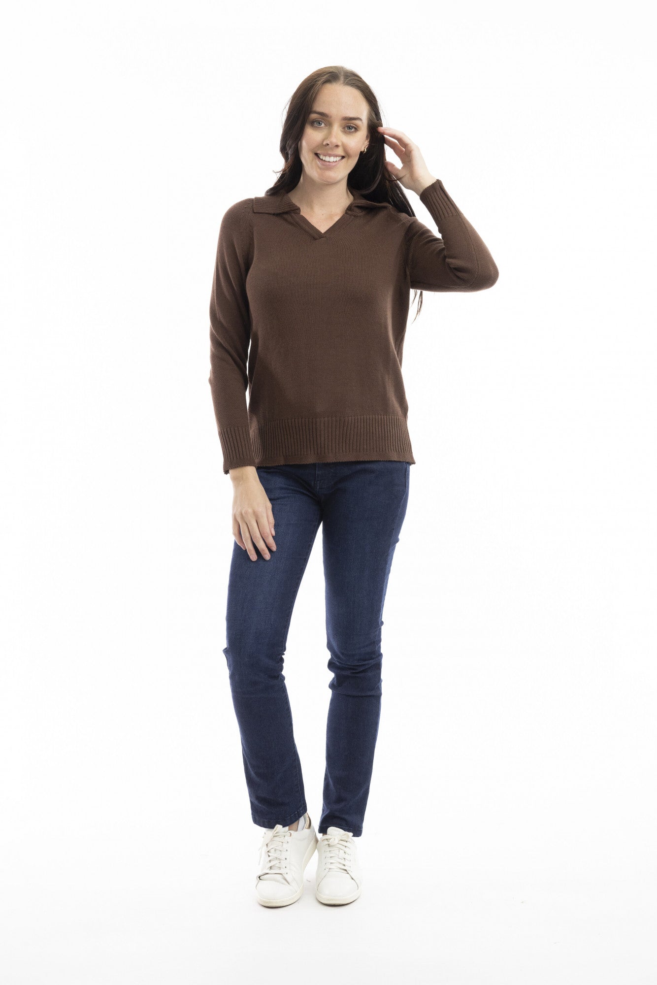 Knit V-neck Jumper by Orientique