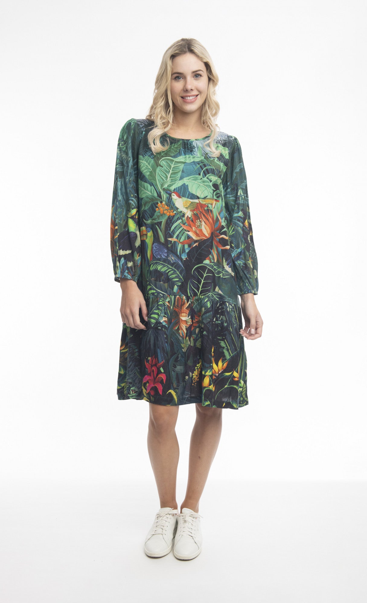 Jungle Print Drop Waist Dress by Orientique (Digital Print)