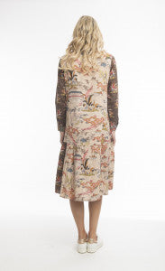 Mercado Sun Layered Patch Dress with collar and buttons by Orientique