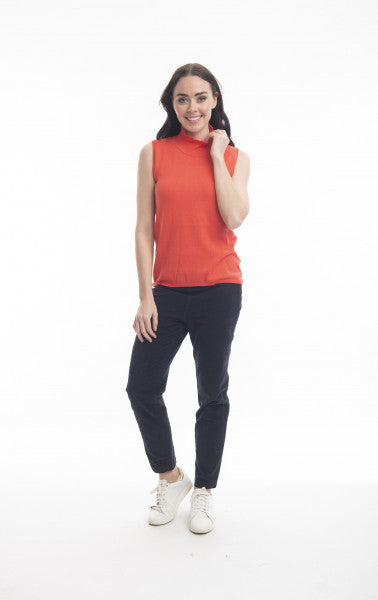 Roll Neck sleeveless Vest by Orientique