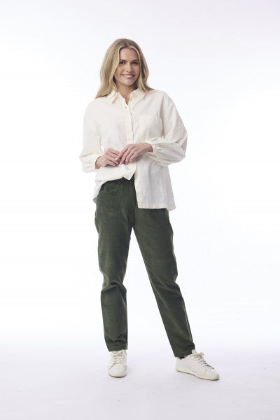 Corduroy Straight Leg Jean by Orientique