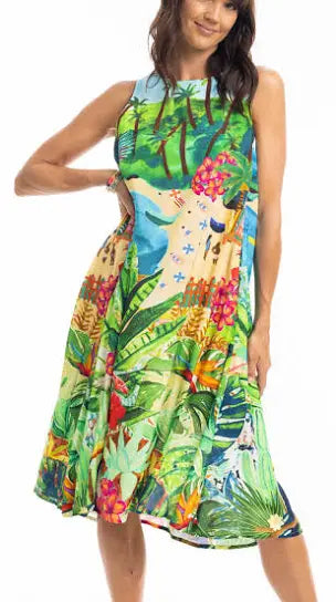 Skye Ruched Neck Sleeveless Dress by Escape