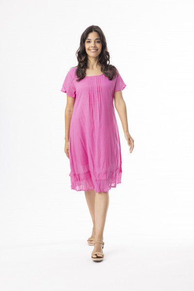 Essential Gauze Cotton Frill Hem Dress by Orientique