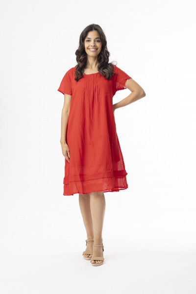 Essential Gauze Cotton Frill Hem Dress by Orientique